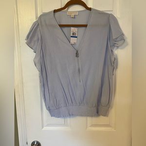 MICHAEL Michael Kors Half Zip Elastic Waist Top XL NWT